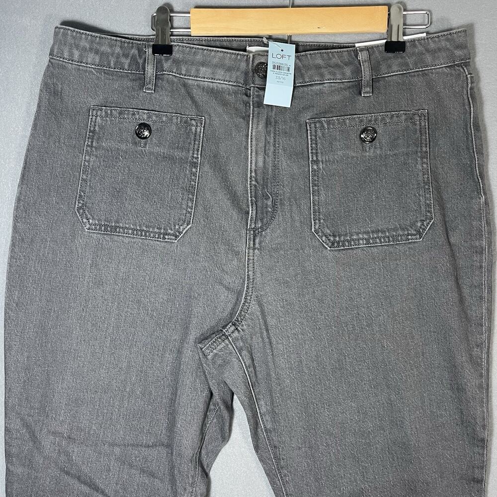 NWT Ann Taylor Loft The Kick Crop High Rise Curvy Fit Women's Size 33/16 P Gray - Picture 3 of 10